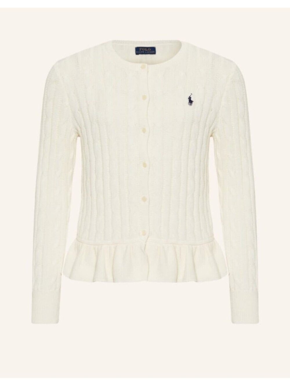 Polo Ralph Lauren Cable Knit Cardigan Sweater Girls Button Front Preppy School 6